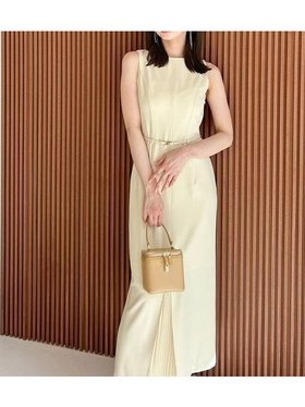 【スナイデル/SNIDEL】 SustainableベルティッドIラインワンピース人気、トレンドファッション・服の通販 founy(ファニー) ファッション Fashion レディースファッション WOMEN ワンピース Dress おすすめ Recommend イエロー Yellow ウェーブ Wave エレガント 上品 Elegant シンプル Simple センター Center プリーツ Pleats ミックス Mix リュクス Luxe |ID:prp329100004562824