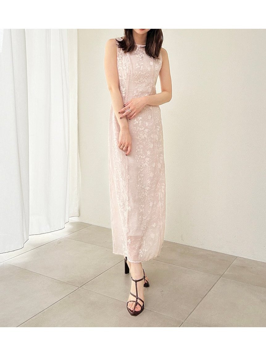 【スナイデル/SNIDEL】のエンブロイダリーシアーレイヤードドレス インテリア・キッズ・メンズ・レディースファッション・服の通販 founy(ファニー) 　ファッション　Fashion　レディースファッション　WOMEN　ワンピース　Dress　ドレス　Party Dresses　ウェーブ　Wave　キャミソール　Camisole　シアー　Sheer　ジョーゼット　Georgette　ストレート　Straight　ノースリーブ　No Sleeve　パターン　Pattern　フォーマル　Formal　ボタニカル　Botanical　ラップ　Wrap　リボン　Ribbon　PBEG[036]|ID: prp329100004562828 ipo3291000000032263607