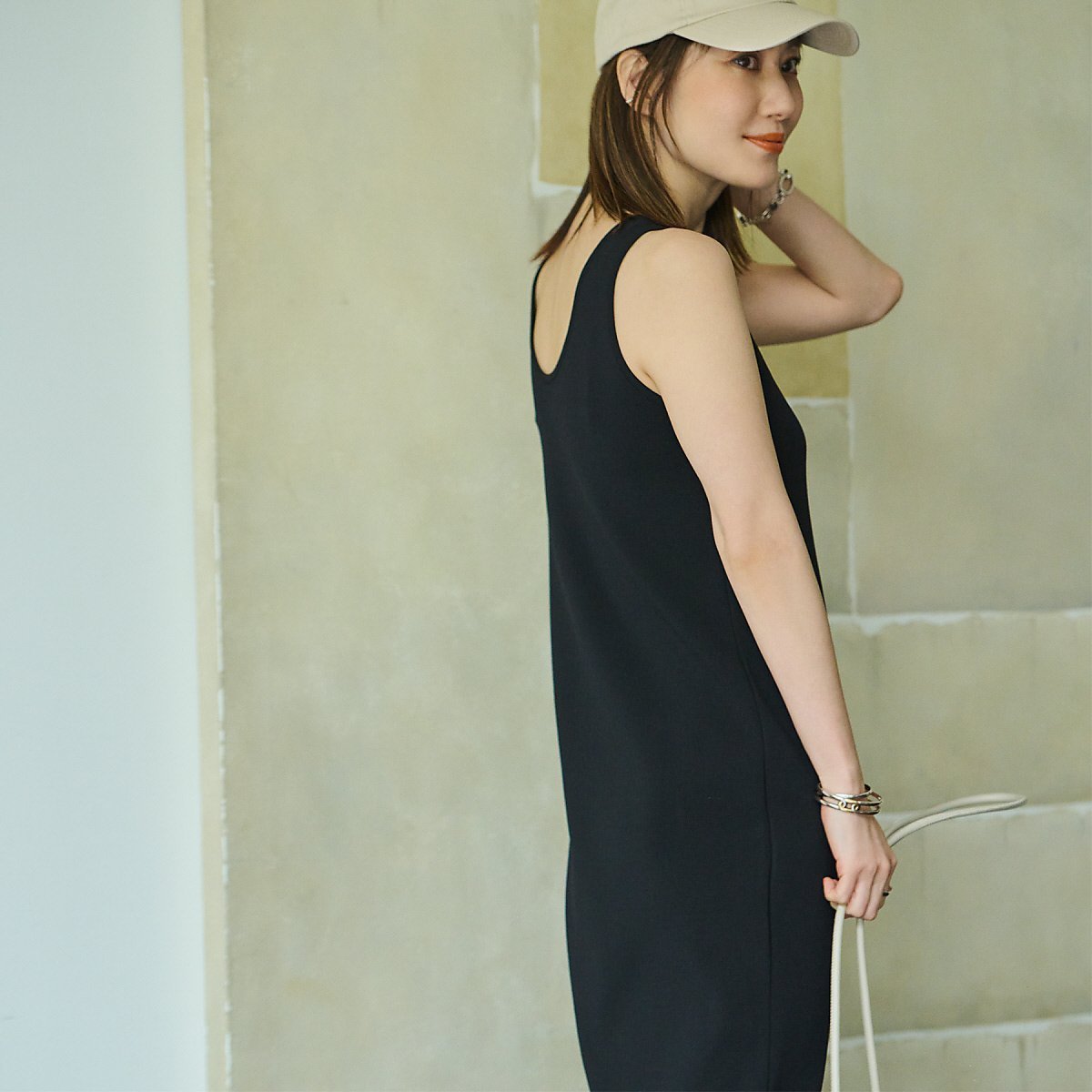 【ルージュヴィフラクレ/Rouge vif la cle】の【東原妙子さんコラボ】アンサンブルアメスリニットワンピース インテリア・キッズ・メンズ・レディースファッション・服の通販 founy(ファニー) 　ファッション　Fashion　レディースファッション　Fashion for Women　ワンピース　Dresses　ニットワンピース　Knit Dresses　アメリカン　American Style　カーディガン　Cardigan, Knitwear　コラボ　Collaboration, Collab　ショート　Short, Short Length　シンプル　Simple, Minimal　スリーブ　Sleeve, Long Sleeve / Short Sleeve　セットアップ　Set-Up, Coordinated Outfit　バランス　Balance, Style Balance　ミラノリブ　Milano Rib, Milano Stitch　夏　Summer　旅行　Travel　ブラック|ID: prp329100004562860 ipo3291000000033648661