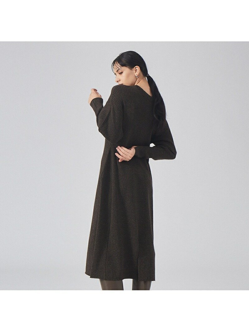 【カリテ/qualite】のカラーメランジニットワンピース インテリア・キッズ・メンズ・レディースファッション・服の通販 founy(ファニー) 　ファッション　Fashion　レディースファッション　Fashion for Women　ワンピース　Dresses　ニットワンピース　Knit Dresses　イタリア　Italy　ショート　Short, Short Length　スリーブ　Sleeve, Long Sleeve / Short Sleeve　ミックス　Mix, Mixed Style　ロング　Long, Long-Length　ブラウン|ID: prp329100004562877 ipo3291000000033649085