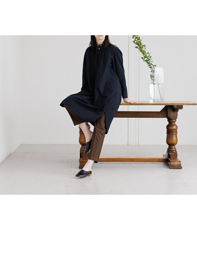 【コレックス/collex】のタックフレアオックスワンピース インテリア・キッズ・メンズ・レディースファッション・服の通販 founy(ファニー) 　ファッション　Fashion　レディースファッション　WOMEN　ワンピース　Dress　おすすめ　Recommend　オックス　Ox　ギャザー　Gather　クラシカル　Classical　スタンド　Stand　スリット　Slit　デニム　Denim　夏　Summer　日本製　Made In Japan　春　Spring　ブラック|ID: prp329100004562886 ipo3291000000032264095