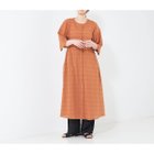 【コレックス/collex】の手洗い可 チェック織柄ガウンワンピース テラコッタ|ID: prp329100004562935 ipo3291000000032264438