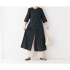 【コレックス/collex】の手洗い可 チェック織柄ガウンワンピース ブラック|ID: prp329100004562935 ipo3291000000032264439