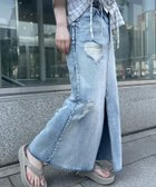 【ローズバッド/ROSE BUD】のDAMEGE DENIM SKIRT BLUE|ID: prp329100004562941 ipo3291000000032620204