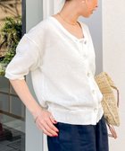【ノーリーズ/NOLLEY'S】の《アンサンブル対応》《手洗い可能》ペーパーヤーン5分袖カーディガン オフホワイト|ID: prp329100004562951 ipo3291000000032551918