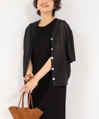 【ノーリーズ/NOLLEY'S】の《アンサンブル対応》《手洗い可能》ペーパーヤーン5分袖カーディガン ブラック|ID: prp329100004562951 ipo3291000000032551921