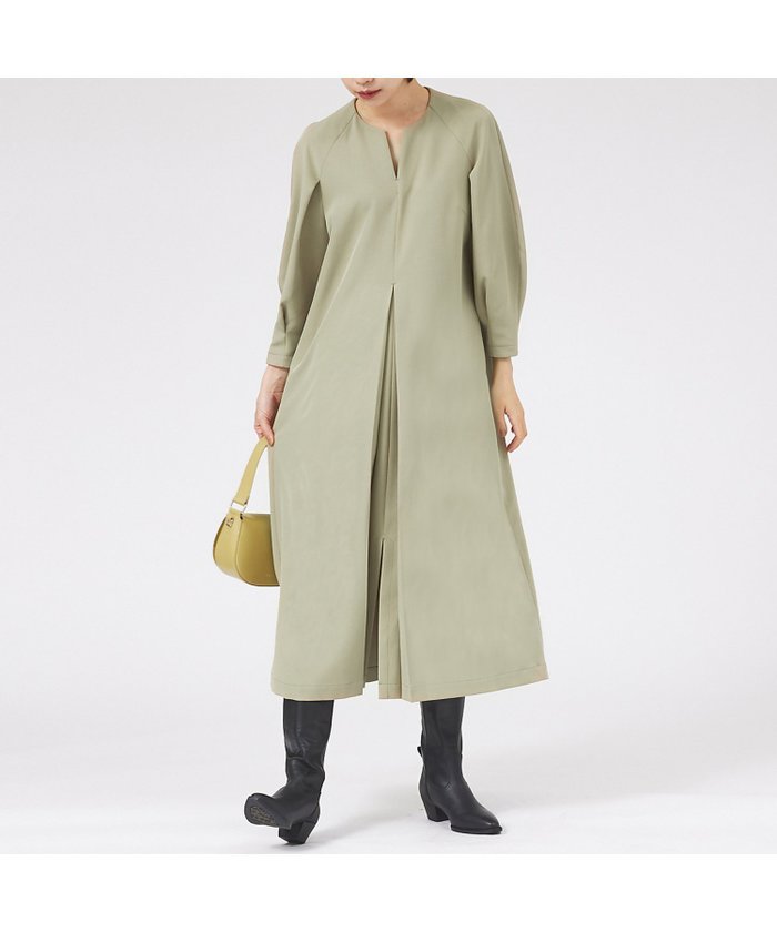 【カリテ/qualite】のボックスプリーツワンピース インテリア・キッズ・メンズ・レディースファッション・服の通販 founy(ファニー) https://founy.com/ ファッション Fashion レディースファッション WOMEN ワンピース Dress おすすめ Recommend スリット Slit センター Center フロント Front ロング Long 冬 Winter |ID: prp329100004562952 ipo3291000000032264586