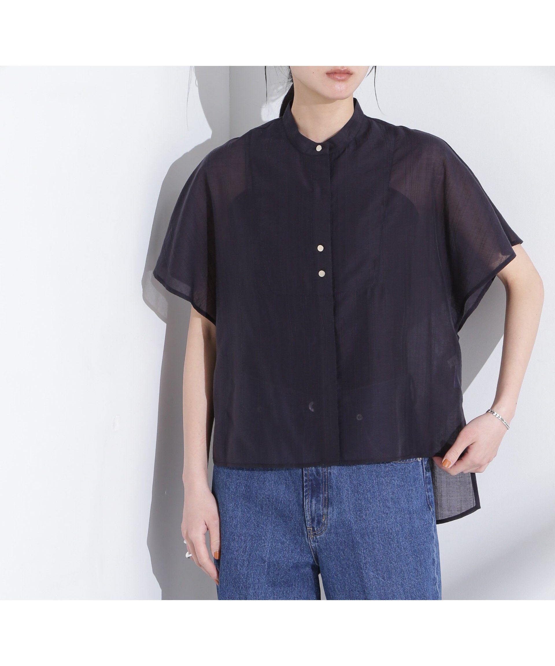 【ナノ ユニバース/nano universe】のポンチョデザインシャツ インテリア・キッズ・メンズ・レディースファッション・服の通販 founy(ファニー) 　ファッション　Fashion　レディースファッション　WOMEN　アウター　Coat Outerwear　ポンチョ　Ponchos　トップス・カットソー　Tops/Tshirt　シャツ/ブラウス　Shirts/Blouses　スリット　Slit　ダウン　Down　デニム　Denim　フィット　Fit　ベーシック　Basic　ポンチョ　Poncho　マニッシュ　Mannish　リラックス　Relax　おすすめ　Recommend　2025年　2025　2025春夏・S/S　Ss,Spring/Summer,2025　ネイビー|ID: prp329100004562972 ipo3291000000032264797