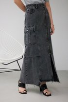 【アズール バイ マウジー/AZUL by moussy】のケミカルウォッシュロングカーゴスカート BLK|ID: prp329100004563006 ipo3291000000032265157