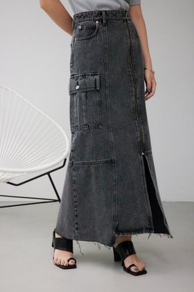 【アズール バイ マウジー/AZUL by moussy】のケミカルウォッシュロングカーゴスカート 人気、トレンドファッション・服の通販 founy(ファニー) ファッション Fashion レディースファッション WOMEN スカート Skirt 2024年 2024 2024-2025秋冬・A/W Aw/Autumn/Winter/Fw/Fall/2024-2025 おすすめ Recommend カットオフ Cut Off ケミカル Chemical ジップ Zip スウェット Sweat ポケット Pocket A/W・秋冬 Aw・Autumn/Winter・Fw・Fall-Winter |ID:prp329100004563006