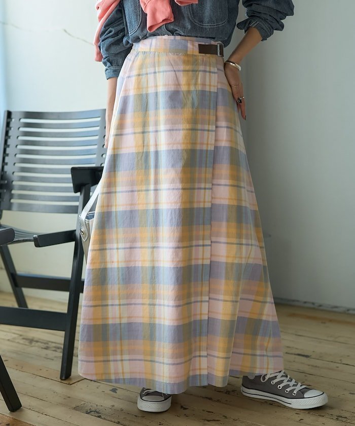 【フリークスストア/FREAK'S STORE】のスプリング チェック ラップスカート 25SS インテリア・キッズ・メンズ・レディースファッション・服の通販 founy(ファニー) 　ファッション　Fashion　レディースファッション　WOMEN　スカート　Skirt　2025年　2025　2025春夏・S/S　Ss,Spring/Summer,2025　スプリング　Spring　チェック　Check　フレア　Flare　ラップ　Wrap　夏　Summer　春　Spring　S/S・春夏　Ss・Spring/Summer　ピンク|ID: prp329100004563012 ipo3291000000032265222