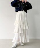 【ジュノア/JUNOAH】のプリーツティアードスカート ホワイト|ID: prp329100004563024 ipo3291000000032265505