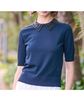 【ドレステリア/DRESSTERIOR】の【洗える/2WAY】エンブロイダリーカラーニット 人気、トレンドファッション・服の通販 founy(ファニー) ファッション Fashion レディースファッション Fashion for Women トップス・カットソー Cut & Sew Tops ニット Knit Tops & Sweaters オーガンジー Organza Fabric 洗える Machine Washable コンパクト Compact, Small Size シアー Sheer, See-Through シンプル Simple, Minimal ストレッチ Stretch, Stretchy Fabric トレンド Trend, Trending Now バランス Balance, Style Balance フィット Fit, Slim Fit エレガント 上品 Elegant |ID:prp329100004563031