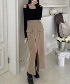 【その他のブランド/Other】のフロントジップハイウエストロングスカート ベージュ|ID: prp329100004563037 ipo3291000000032265625