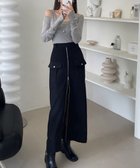 【その他のブランド/Other】のフロントジップハイウエストロングスカート ブラック|ID: prp329100004563037 ipo3291000000032265627