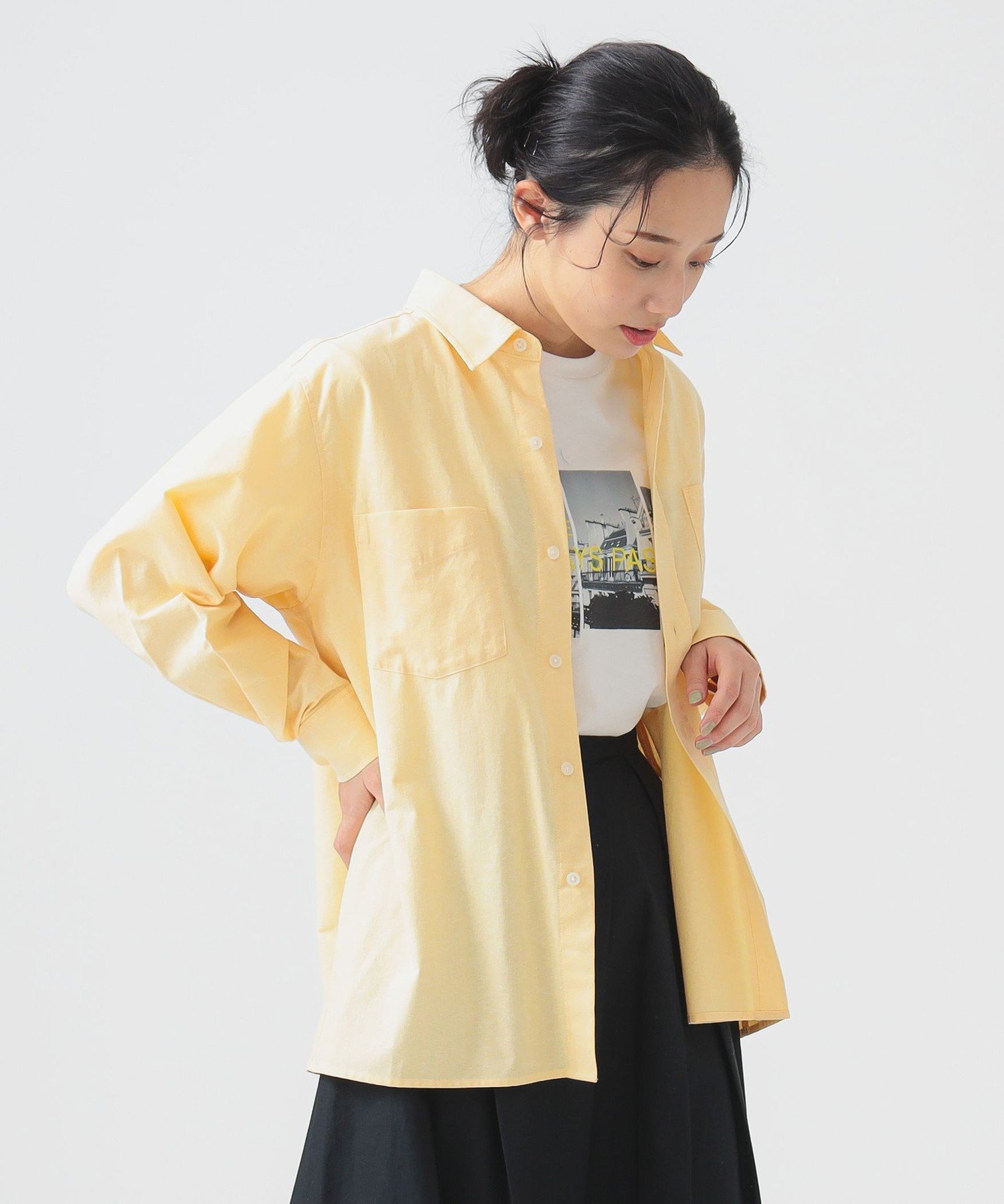 【ビーミングライフストアバイビームス/B:MING LIFE STORE by BEAMS】の【洗える】オックスオーバー シャツ(S~M) 25SS ロングシーズン 冷房対策 UV対策 ウォッシャブル 羽織り インテリア・キッズ・メンズ・レディースファッション・服の通販 founy(ファニー) 　ファッション　Fashion　レディースファッション　Fashion for Women　トップス・カットソー　Cut & Sew Tops　シャツ・ブラウス・オフィスカジュアル　Elegant Blouses & Button-Ups　インナー　Innerwear　ウォッシャブル　Machine Washable　春　Spring　洗える　Machine Washable　シンプル　Simple, Minimal　ビスチェ　Bustier, Corset Top　ポケット　Pocket, Pocket Detail　羽織　Haori, Light Jacket　ロング　Long, Long-Length　2025年　2025　2025春夏・S/S　Spring/Summer 2025 SS25　LIGHT_YELLOW|ID: prp329100004563043 ipo3291000000033556278