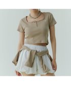 【エイミーイストワール/eimy istoire】のmiller*eimy ハーフスリーブコンパクトTシャツ 人気、トレンドファッション・服の通販 founy(ファニー) ファッション Fashion レディースファッション WOMEN トップス・カットソー Tops/Tshirt シャツ/ブラウス Shirts/Blouses ロング / Tシャツ T-Shirts インナー Inner クラシカル Classical クロップド Cropped コンパクト Compact スクエア Square デニム Denim バランス Balance フィット Fit フェミニン Feminine フレア Flare フロント Front 無地 Plain Color ワンポイント One Point 夏 Summer thumbnail BEIGE|ID: prp329100004563059 ipo3291000000032265909