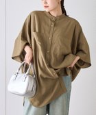 【チャオパニックティピー/CIAOPANIC TYPY】の【二の腕すっきりカバー】リネンレーヨンドルマンシャツ カーキ|ID: prp329100004563064 ipo3291000000032597825
