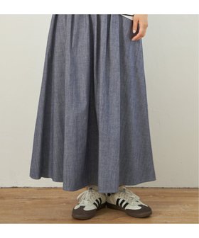 【エルビーシー/LBC】のコットンシャンブレーギャザースカート 人気、トレンドファッション・服の通販 founy(ファニー) ファッション Fashion レディースファッション WOMEN スカート Skirt ギャザー Gather シャンブレー Chambray シンプル Simple フレア Flare ロング Long 夏 Summer 春 Spring S/S・春夏 Ss・Spring/Summer |ID:prp329100004563078