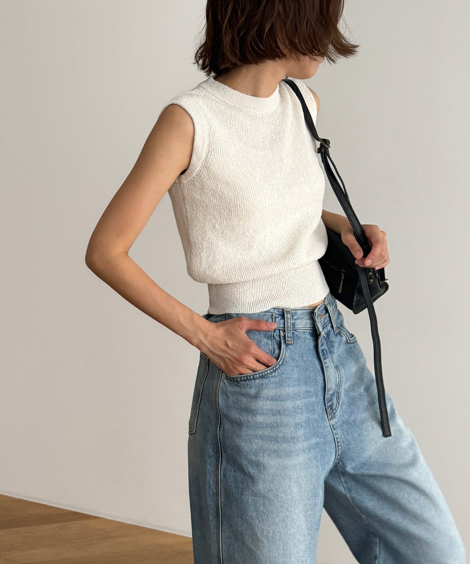 【キャナルジーン/CANAL JEAN】のEl mar コットンリネンニットタンク インテリア・キッズ・メンズ・レディースファッション・服の通販 founy(ファニー) 　ファッション　Fashion　レディースファッション　WOMEN　トップス・カットソー　Tops/Tshirt　ニット　Knit Tops　おすすめ　Recommend　コンパクト　Compact　バランス　Balance　ボトム　Bottom　リネン　Linen　夏　Summer　ホワイト|ID: prp329100004563120 ipo3291000000032266426
