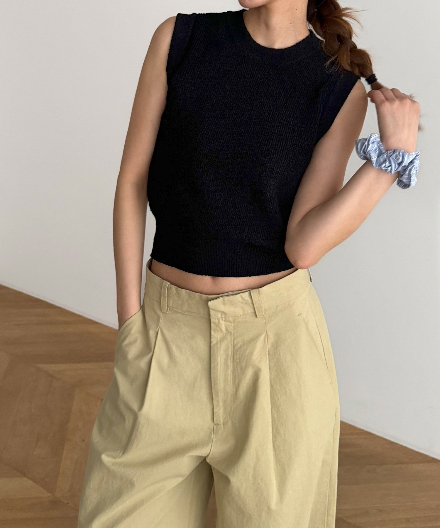 【キャナルジーン/CANAL JEAN】のEl mar コットンリネンニットタンク インテリア・キッズ・メンズ・レディースファッション・服の通販 founy(ファニー) 　ファッション　Fashion　レディースファッション　WOMEN　トップス・カットソー　Tops/Tshirt　ニット　Knit Tops　おすすめ　Recommend　コンパクト　Compact　バランス　Balance　ボトム　Bottom　リネン　Linen　夏　Summer　ブラック|ID: prp329100004563120 ipo3291000000032266429