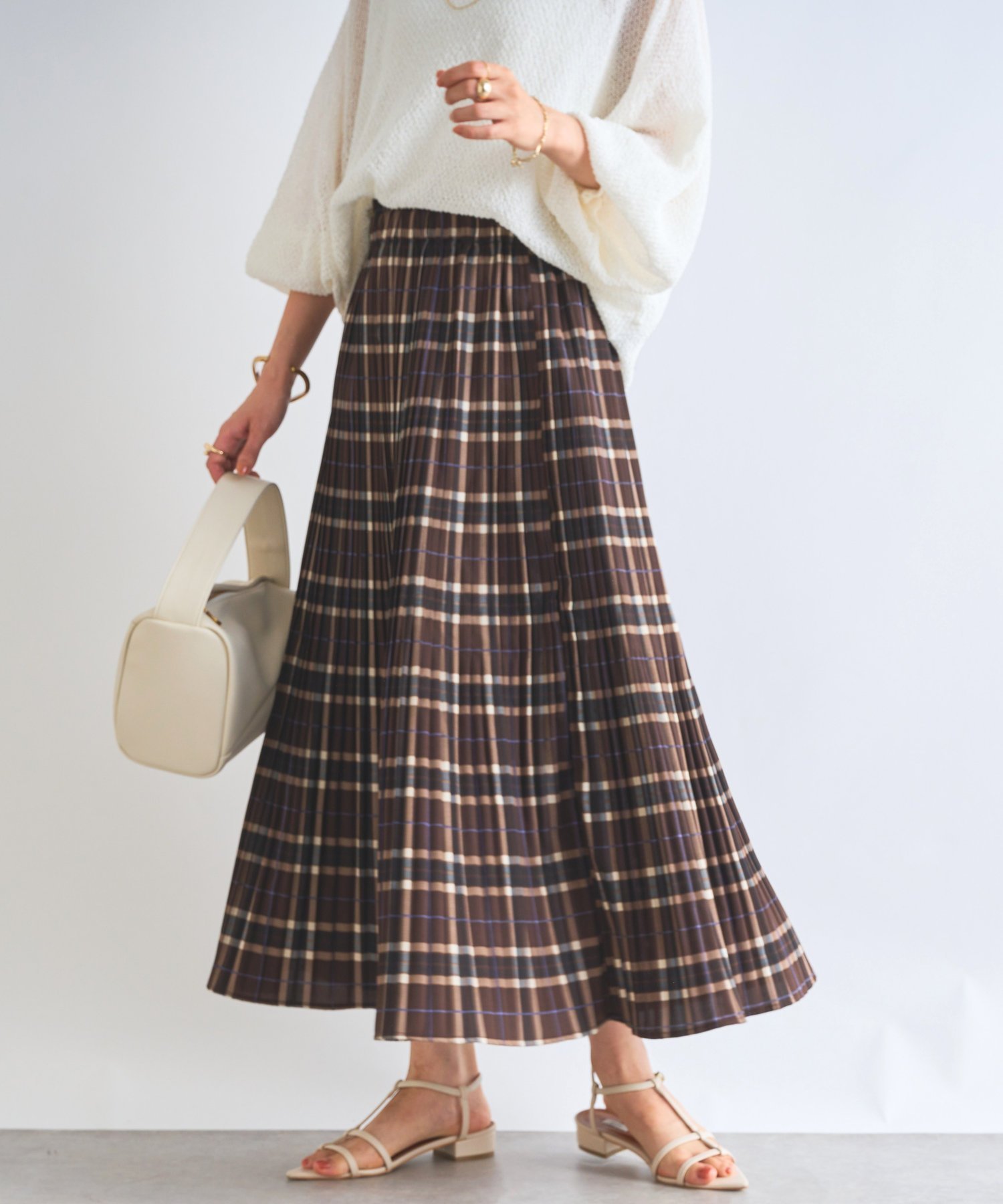 【アンディコール/un dix cors】の《大人可愛い》キャンバスプリーツスカート インテリア・キッズ・メンズ・レディースファッション・服の通販 founy(ファニー) 　ファッション　Fashion　レディースファッション　WOMEN　スカート　Skirt　プリーツスカート　Pleated Skirts　ウェーブ　Wave　春　Spring　カットソー　Cut And Sew　吸水　Water Absorption　軽量　Lightweight　シューズ　Shoes　シンプル　Simple　スクエア　Square　ストレート　Straight　タンク　Tank　チェック　Check　プリーツ　Pleats　ベーシック　Basic　ポケット　Pocket　楽ちん　Easy　おすすめ　Recommend　ブラウン|ID: prp329100004563128 ipo3291000000032266522