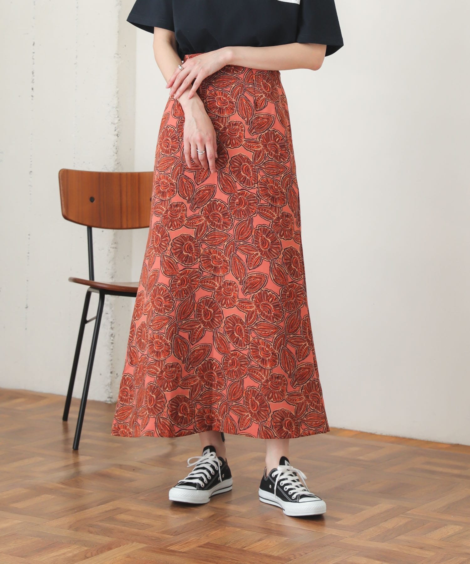 【センスオブプレイス/SENSE OF PLACE by URBAN RESEARCH】のプリントマーメイドスカート インテリア・キッズ・メンズ・レディースファッション・服の通販 founy(ファニー) 　ファッション　Fashion　レディースファッション　WOMEN　スカート　Skirt　イタリア　Italy　フレア　Flare　夏　Summer　春　Spring　S/S・春夏　Ss・Spring/Summer　ORG×BRN|ID: prp329100004563133 ipo3291000000032266584