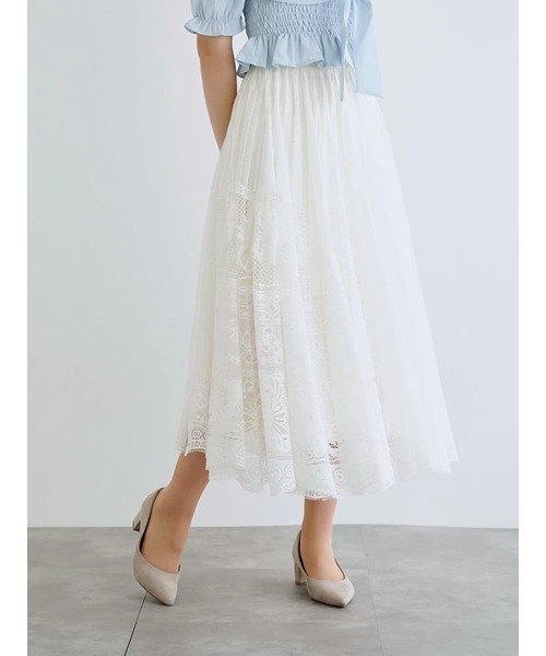 【その他のブランド/Other】の蝶×花レースリバーシブルロングスカート 人気、トレンドファッション・服の通販 founy(ファニー) 　ファッション　Fashion　レディースファッション　WOMEN　スカート　Skirt　ロングスカート　Long Skirt　おすすめ　Recommend　エレガント 上品　Elegant　サテン　Satin　ダウン　Down　レース　Race　ロング　Long　ビジネス 仕事 通勤　Business　 other-1|ID: prp329100004563139 ipo3291000000032266661
