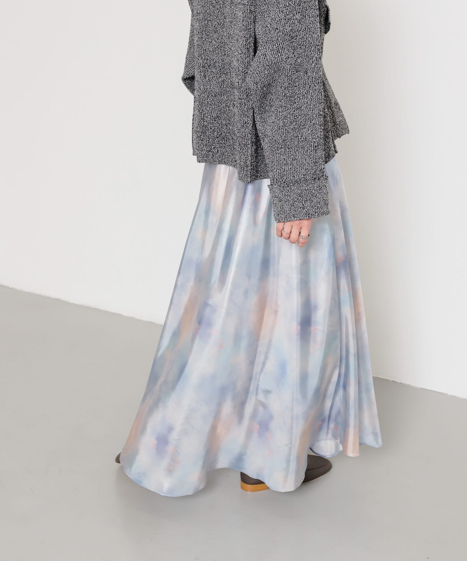 【センスオブプレイス/SENSE OF PLACE by URBAN RESEARCH】のボカシプリントロングスカート 人気、トレンドファッション・服の通販 founy(ファニー) 　ファッション　Fashion　レディースファッション　WOMEN　スカート　Skirt　ロングスカート　Long Skirt　2024年　2024　2024春夏・S/S　Ss,Spring/Summer,2024　おすすめ　Recommend　スウェット　Sweat　フレア　Flare　プリント　Print　夏　Summer　S/S・春夏　Ss・Spring/Summer　 other-1|ID: prp329100004563145 ipo3291000000032266730