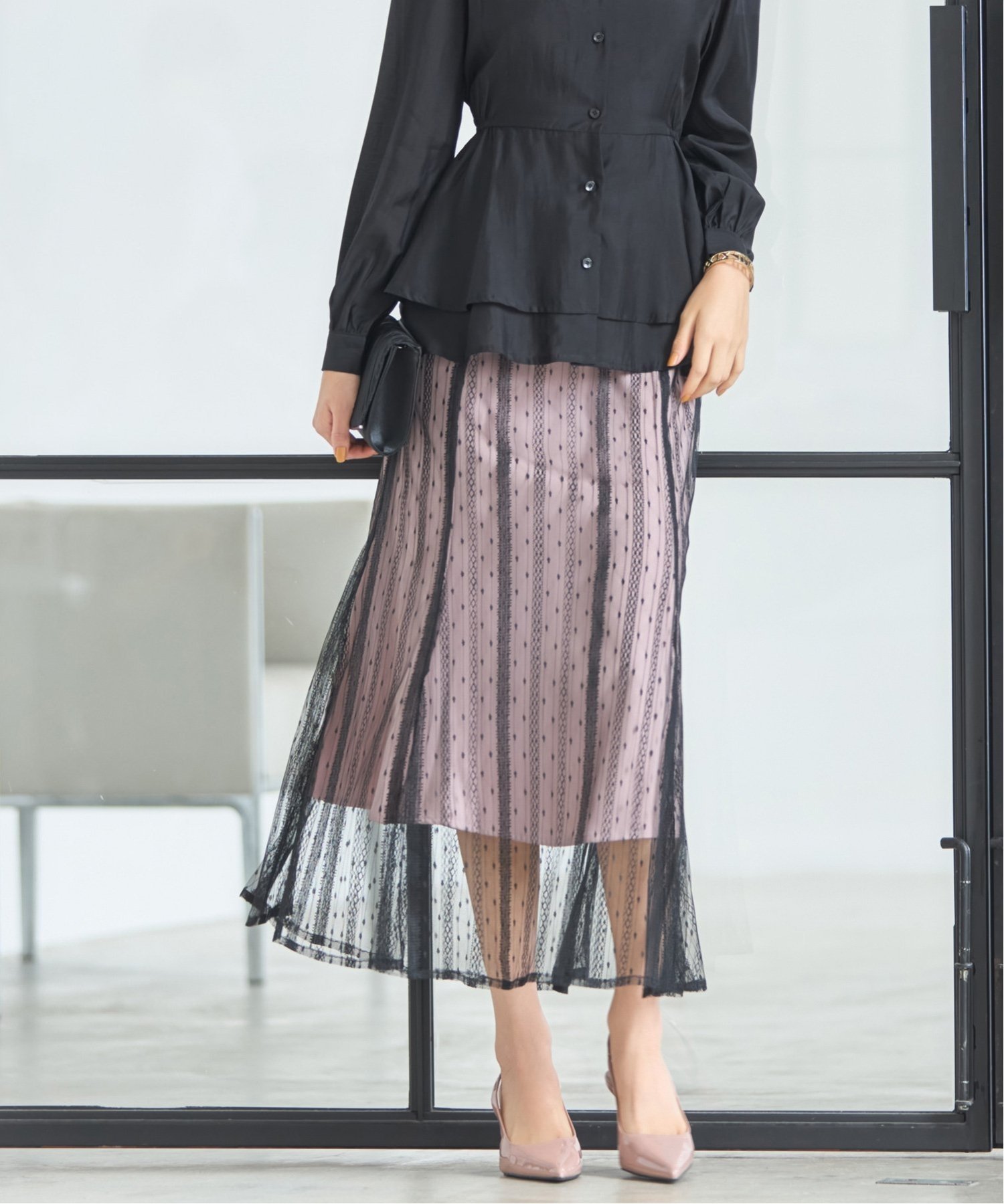 【ドレス/DRESS+】のチュールスカート ロングスカート くるぶし丈 マーメイド インテリア・キッズ・メンズ・レディースファッション・服の通販 founy(ファニー) 　ファッション　Fashion　レディースファッション　WOMEN　スカート　Skirt　ロングスカート　Long Skirt　くるぶし　Ankle　エレガント 上品　Elegant　クラシカル　Classical　ストライプ　Stripe　チェック　Check　チュール　Tulle　パターン　Pattern　フィット　Fit　マーメイド　Mermaid　ロング　Long　結婚式　Wedding Ceremony　ピンクベージュ|ID: prp329100004563157 ipo3291000000032266868