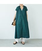 【ルクールブラン/le.coeur blanc】のフラワープリントネックギャザーワンピース 人気、トレンドファッション・服の通販 founy(ファニー) ファッション Fashion レディースファッション WOMEN ワンピース Dress thumbnail グリーン柄|ID: prp329100004563195 ipo3291000000032267267