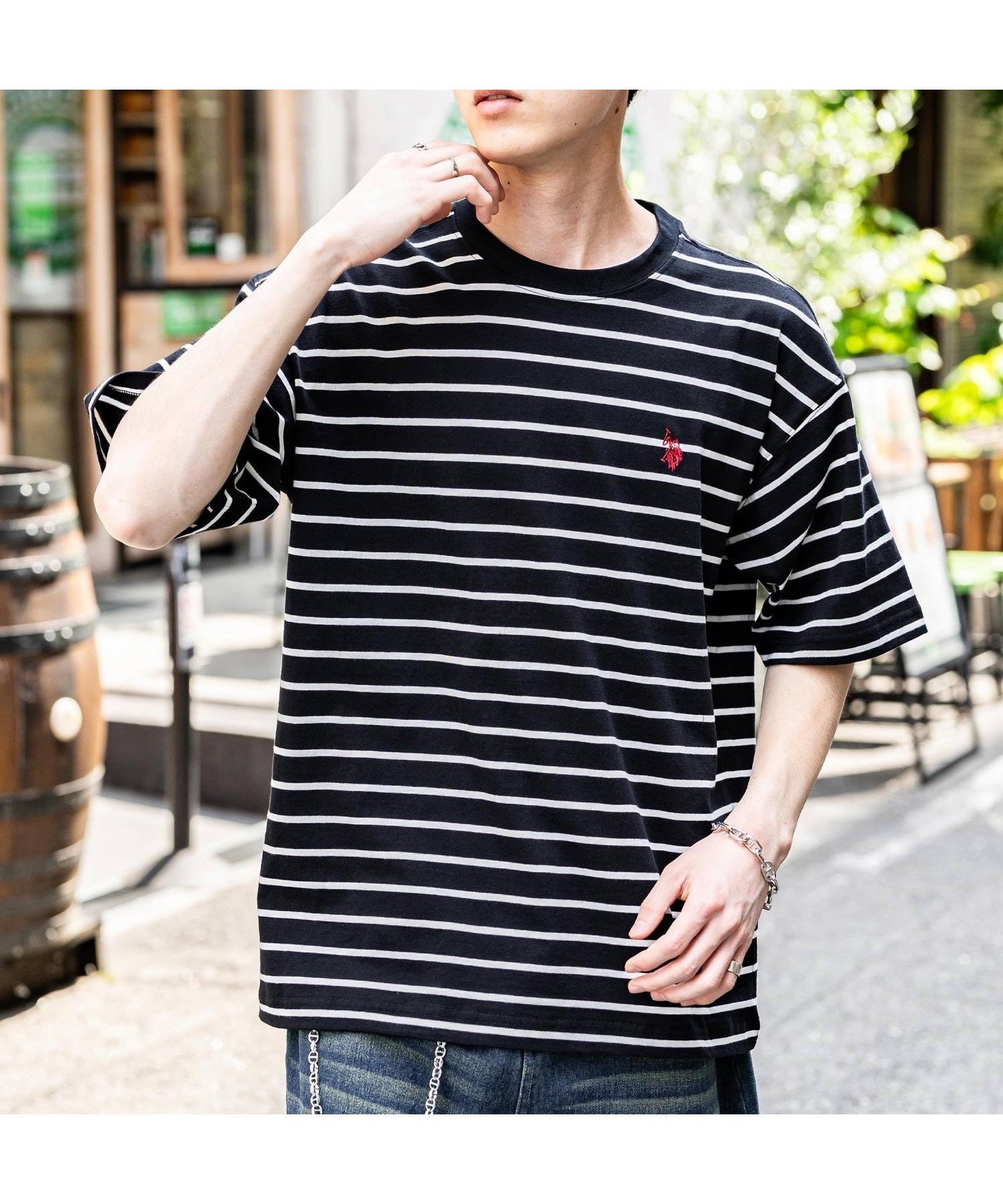 【ロッキーモンロー/Rocky Monroe】のU.S. POLO ASSN. ワンポイントロゴ半袖Tシャツ インテリア・キッズ・メンズ・レディースファッション・服の通販 founy(ファニー) 　ファッション　Fashion　レディースファッション　Fashion for Women　トップス・カットソー　Cut & Sew Tops　シャツ・ブラウス・オフィスカジュアル　Elegant Blouses & Button-Ups　ロングTシャツ・Tシャツ　Longline T-Shirts & Tees　シンプル　Simple, Minimal　バランス　Balance, Style Balance　パターン　Pattern, Design Print　フォルム　Silhouette, Form　フロント　Front, Front Design　プリント　Print, Printed Pattern　ボーダー　Border, Stripe　ポケット　Pocket, Pocket Detail　半袖　Short Sleeve, Half Sleeve　メンズ　Men's, Menswear　リラックス　Relax, Relaxed Fit　ワンポイント　One Point, Statement Accent　再入荷　Restock / Back in Stock　おすすめ　Recommended / Our Picks　B.ブラック|ID: prp329100004563202 ipo3291000000033595368