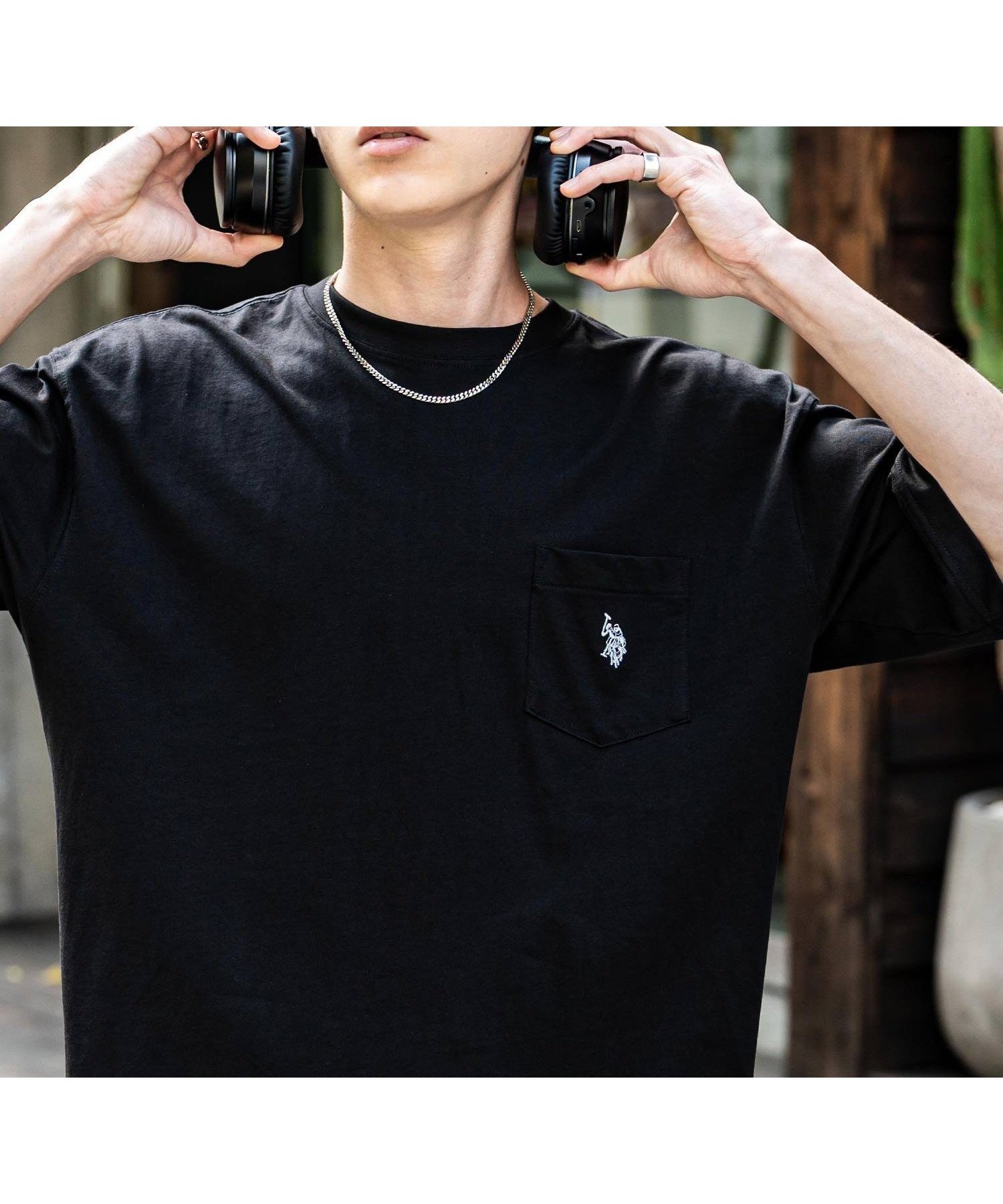 【ロッキーモンロー/Rocky Monroe】のU.S. POLO ASSN. ワンポイントロゴ半袖Tシャツ インテリア・キッズ・メンズ・レディースファッション・服の通販 founy(ファニー) 　ファッション　Fashion　レディースファッション　Fashion for Women　トップス・カットソー　Cut & Sew Tops　シャツ・ブラウス・オフィスカジュアル　Elegant Blouses & Button-Ups　ロングTシャツ・Tシャツ　Longline T-Shirts & Tees　シンプル　Simple, Minimal　バランス　Balance, Style Balance　パターン　Pattern, Design Print　フォルム　Silhouette, Form　フロント　Front, Front Design　プリント　Print, Printed Pattern　ボーダー　Border, Stripe　ポケット　Pocket, Pocket Detail　半袖　Short Sleeve, Half Sleeve　メンズ　Men's, Menswear　リラックス　Relax, Relaxed Fit　ワンポイント　One Point, Statement Accent　再入荷　Restock / Back in Stock　おすすめ　Recommended / Our Picks　C.ブラック|ID: prp329100004563202 ipo3291000000033595376