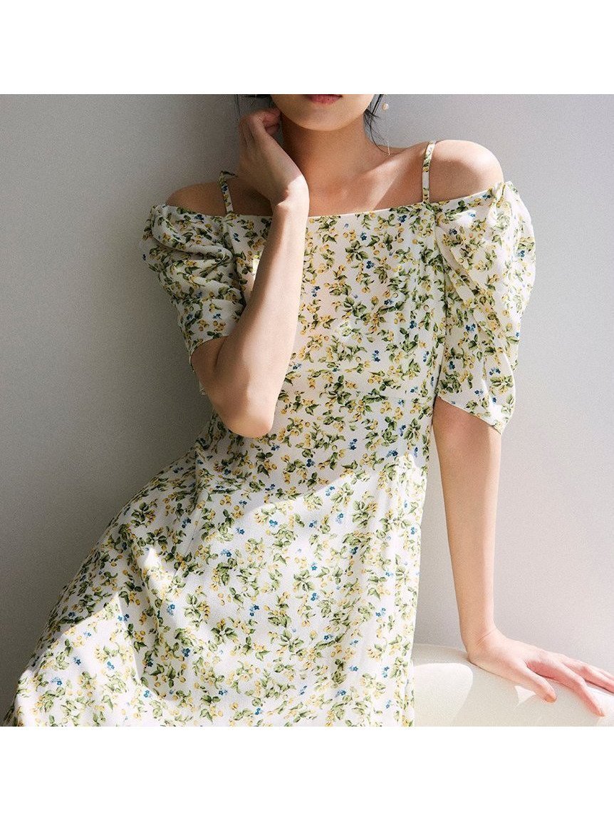 【フレイ アイディー/FRAY I.D】のフルーツプリント2wayオフショルワンピース インテリア・キッズ・メンズ・レディースファッション・服の通販 founy(ファニー) 　ファッション　Fashion　レディースファッション　Fashion for Women　ワンピース　Dresses　ギャザー　Gathered, Ruffled　シャーリング　Shirring, Ruched　チェリー　Cherry, Cherry Pattern　プリント　Print, Printed Pattern　リボン　Ribbon, Bow　夏　Summer　YEL[032]|ID: prp329100004563206 ipo3291000000033172765