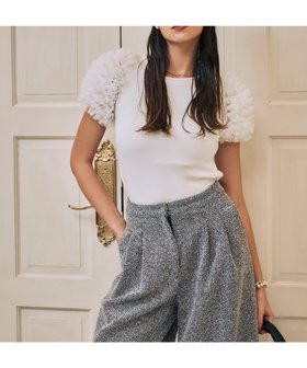 【エイミーイストワール/eimy istoire】のチュールショルダーカットトップス 人気、トレンドファッション・服の通販 founy(ファニー) ファッション Fashion レディースファッション WOMEN トップス・カットソー Tops/Tshirt カットソー Cut And Sew チュール Tulle デニム Denim フェミニン Feminine ボトム Bottom マーメイド Mermaid エレガント 上品 Elegant |ID:prp329100004563248