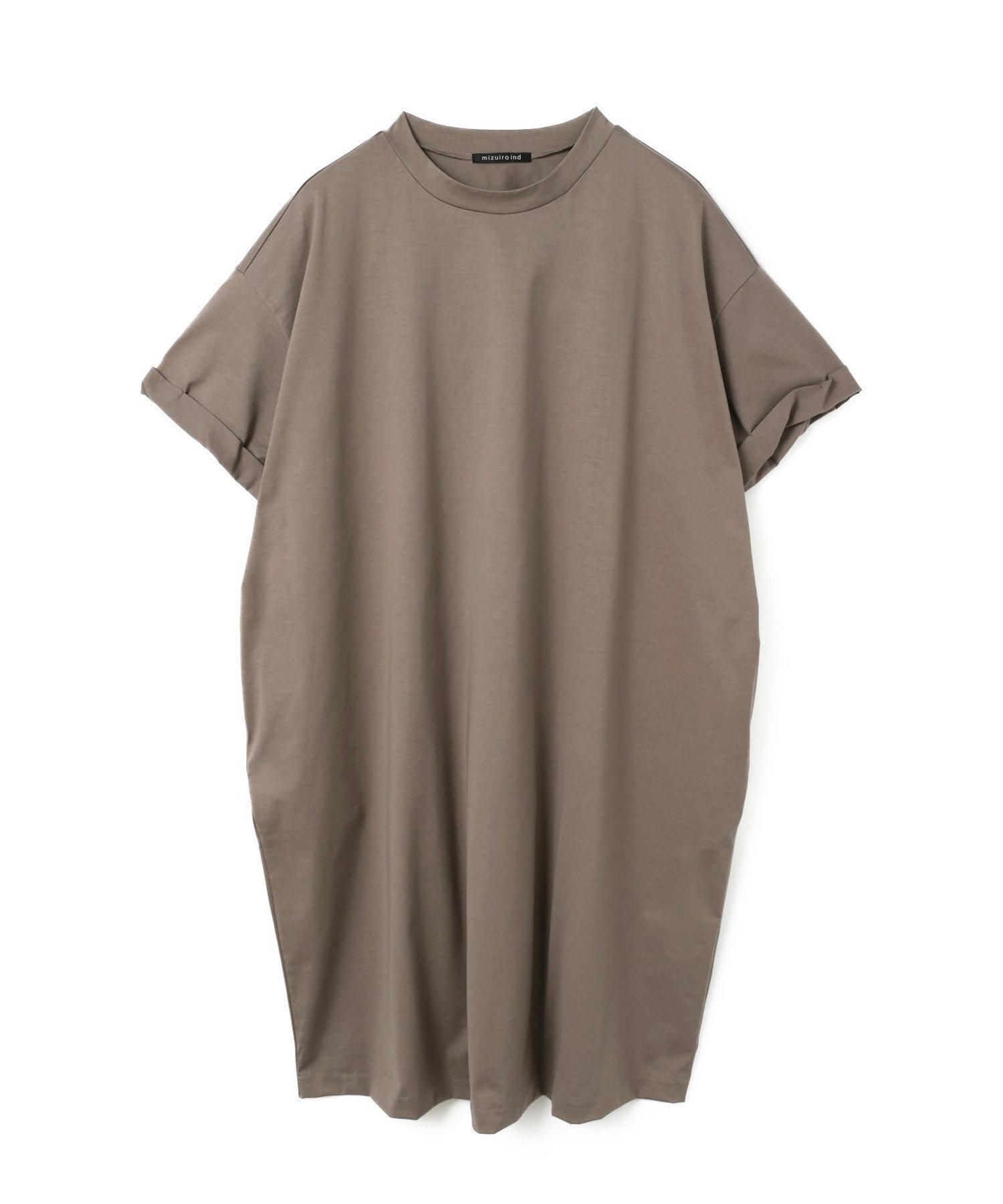 【マーコート/MARcourt】のmizuiro ind ロールアップスリーブワンピース インテリア・キッズ・メンズ・レディースファッション・服の通販 founy(ファニー) 　ファッション　Fashion　レディースファッション　Fashion for Women　ワンピース　Dresses　ベーシック　Basic, Essential　ポケット　Pocket, Pocket Detail　ワイド　Wide, Wide Fit　人気　Popular, Best Seller　夏　Summer　無地　Plain, Solid Color　グレージュ|ID: prp329100004563253 ipo3291000000032761661