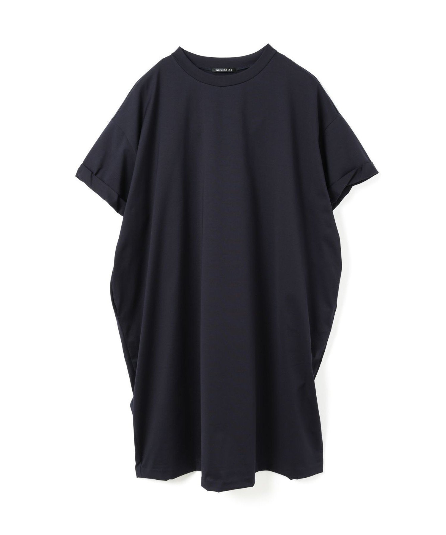 【マーコート/MARcourt】のmizuiro ind ロールアップスリーブワンピース インテリア・キッズ・メンズ・レディースファッション・服の通販 founy(ファニー) 　ファッション　Fashion　レディースファッション　Fashion for Women　ワンピース　Dresses　ベーシック　Basic, Essential　ポケット　Pocket, Pocket Detail　ワイド　Wide, Wide Fit　人気　Popular, Best Seller　夏　Summer　無地　Plain, Solid Color　ネイビー|ID: prp329100004563253 ipo3291000000032761663