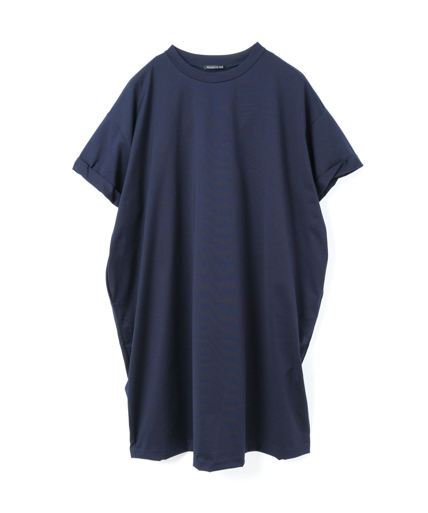 【マーコート/MARcourt】のmizuiro ind ロールアップスリーブワンピース インテリア・キッズ・メンズ・レディースファッション・服の通販 founy(ファニー) 　ファッション　Fashion　レディースファッション　Fashion for Women　ワンピース　Dresses　ベーシック　Basic, Essential　ポケット　Pocket, Pocket Detail　ワイド　Wide, Wide Fit　人気　Popular, Best Seller　夏　Summer　無地　Plain, Solid Color　ネイビーA|ID: prp329100004563253 ipo3291000000032761667