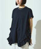 【フリークスストア/FREAK'S STORE】のオーガニックコットン 裾フリルトップス / 裾フリルデザイン 半袖Tシャツ /ロールアップTシャツ 25SS ネイビー|ID: prp329100004563357 ipo3291000000033561272