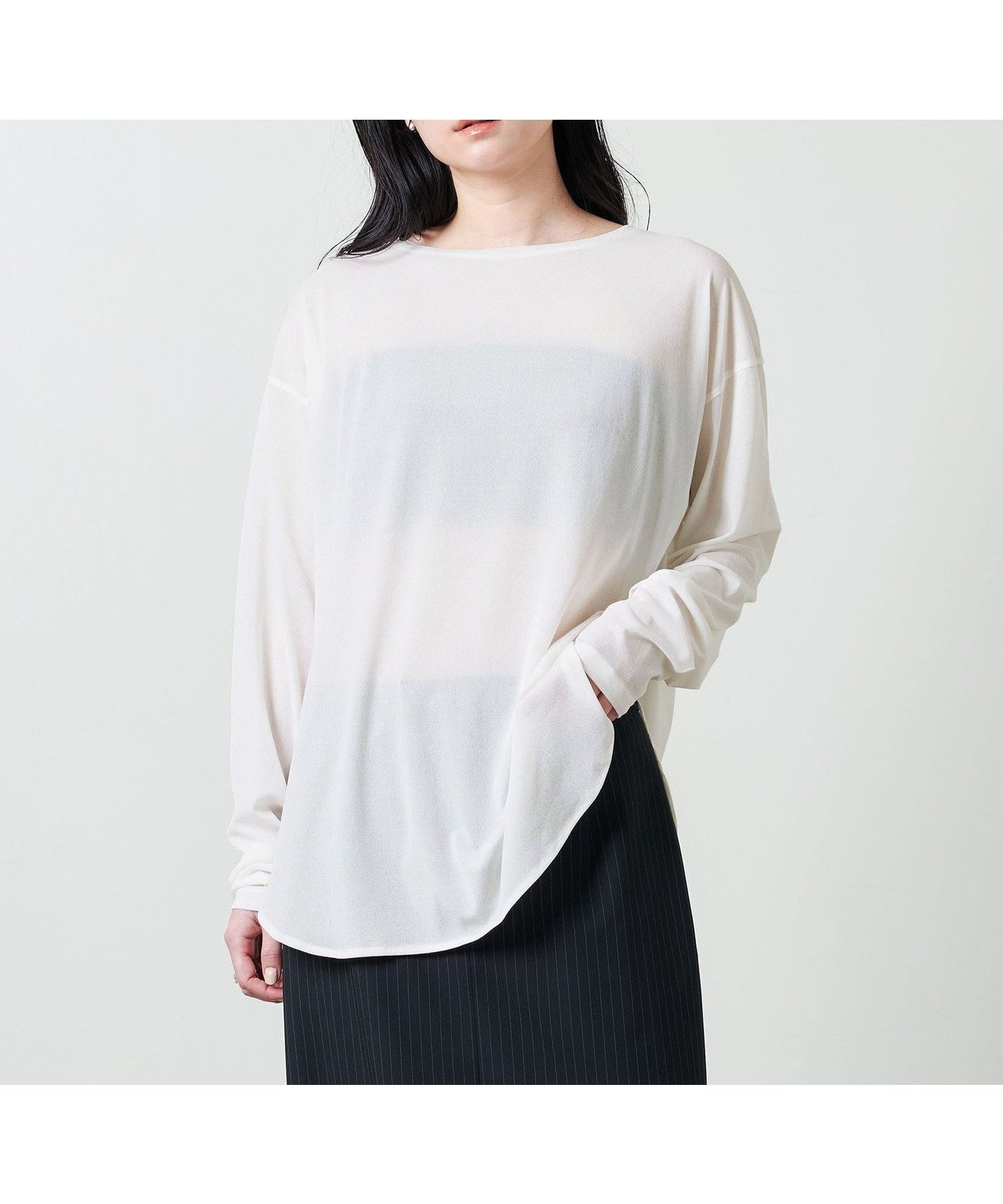 【ユナイテッドアローズ/UNITED ARROWS】のMARW UNITED ARROWS シアー クルーネック プルオーバー インテリア・キッズ・メンズ・レディースファッション・服の通販 founy(ファニー) 　ファッション　Fashion　レディースファッション　Fashion for Women　トップス・カットソー　Cut & Sew Tops　カジュアルプルオーバー・ニットトップス　Pullovers & Knit Tops / Casual Pullovers　シアー　Sheer, See-Through　ジョーゼット　Georgette, Semi-Sheer Fabric　スリット　Slit, Slit Detail　チュニック　Tunic, Long Top　人気　Popular, Best Seller　ビジネス 仕事 通勤　Business / Work / Commuting　WHITE|ID: prp329100004563388 ipo3291000000033644154