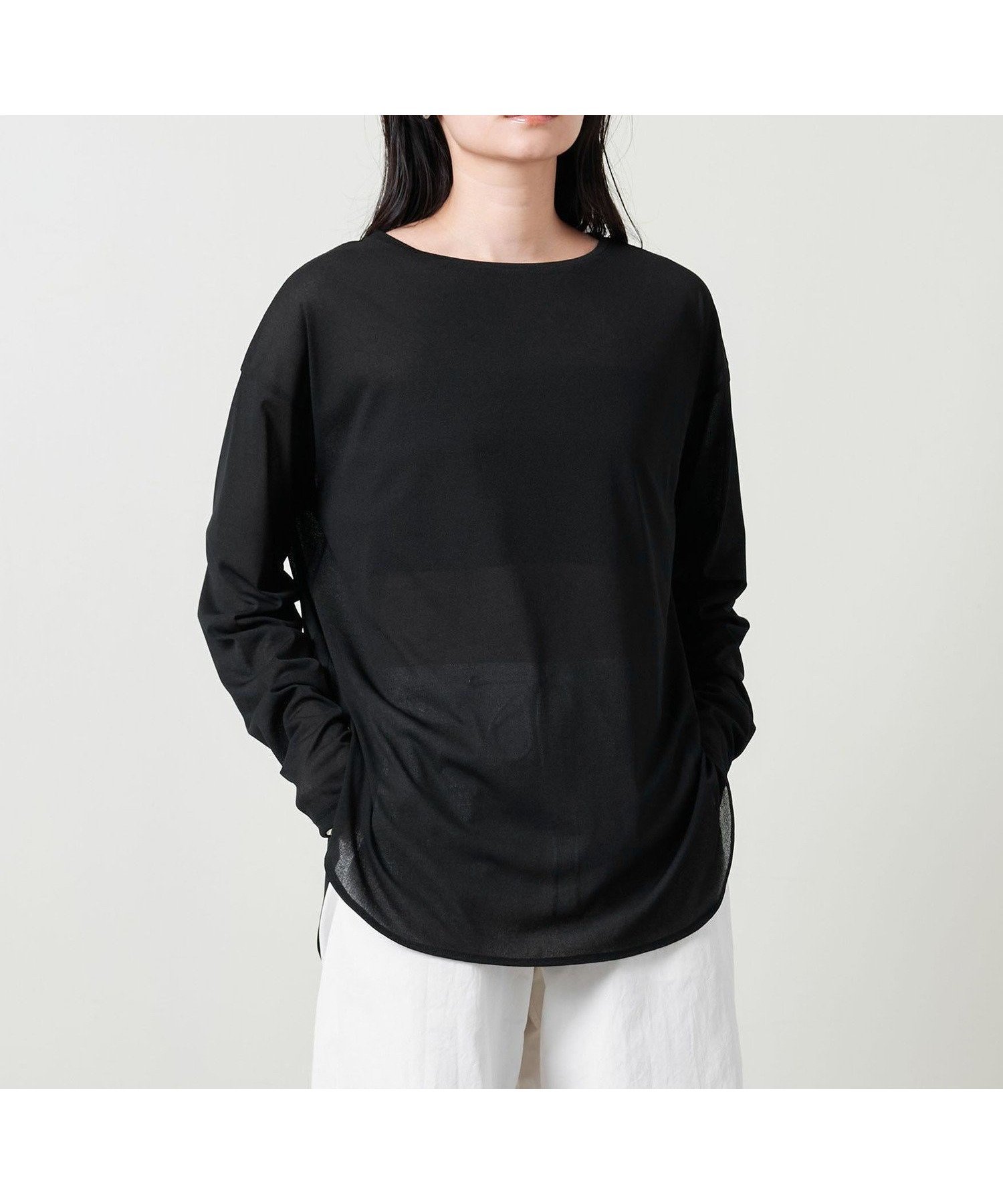 【ユナイテッドアローズ/UNITED ARROWS】のMARW UNITED ARROWS シアー クルーネック プルオーバー インテリア・キッズ・メンズ・レディースファッション・服の通販 founy(ファニー) 　ファッション　Fashion　レディースファッション　Fashion for Women　トップス・カットソー　Cut & Sew Tops　カジュアルプルオーバー・ニットトップス　Pullovers & Knit Tops / Casual Pullovers　シアー　Sheer, See-Through　ジョーゼット　Georgette, Semi-Sheer Fabric　スリット　Slit, Slit Detail　チュニック　Tunic, Long Top　人気　Popular, Best Seller　ビジネス 仕事 通勤　Business / Work / Commuting　BLACK|ID: prp329100004563388 ipo3291000000033644156