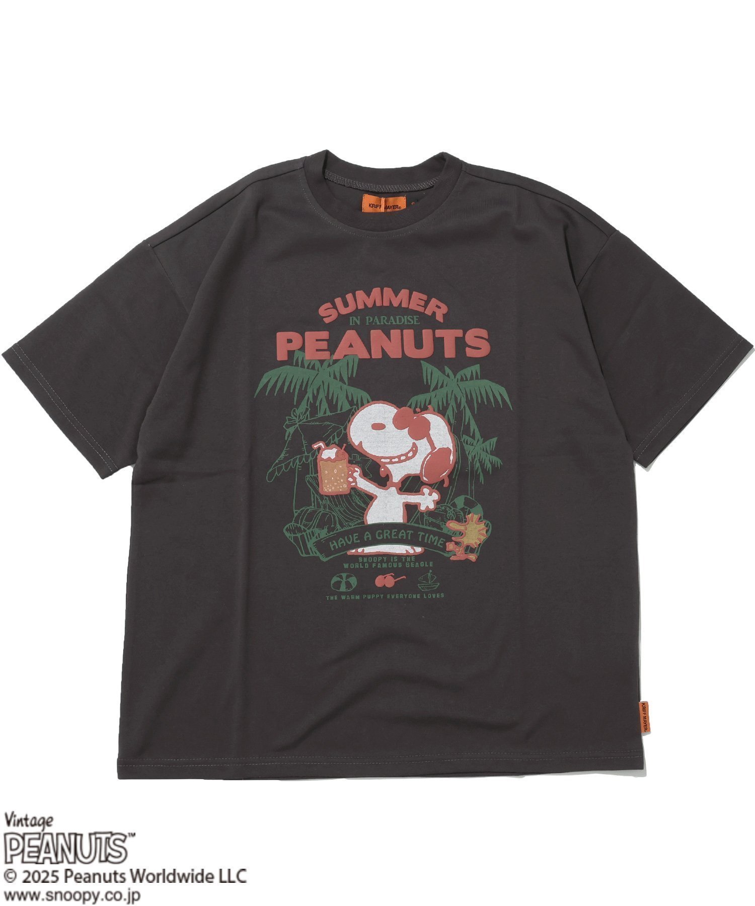 【クリフメイヤー キッズ/KRIFF MAYER / KIDS】のスヌーピープリントT(クリームソーダ) インテリア・キッズ・メンズ・レディースファッション・服の通販 founy(ファニー) 　ファッション　Fashion　キッズファッション　KIDS Children’s Clothing　キャラクター　Character　ショート　Short　スリーブ　Sleeve　プリント　Print　リゾート　Resort　夏　Summer　BLACK|ID: prp329100004563390 ipo3291000000032655909
