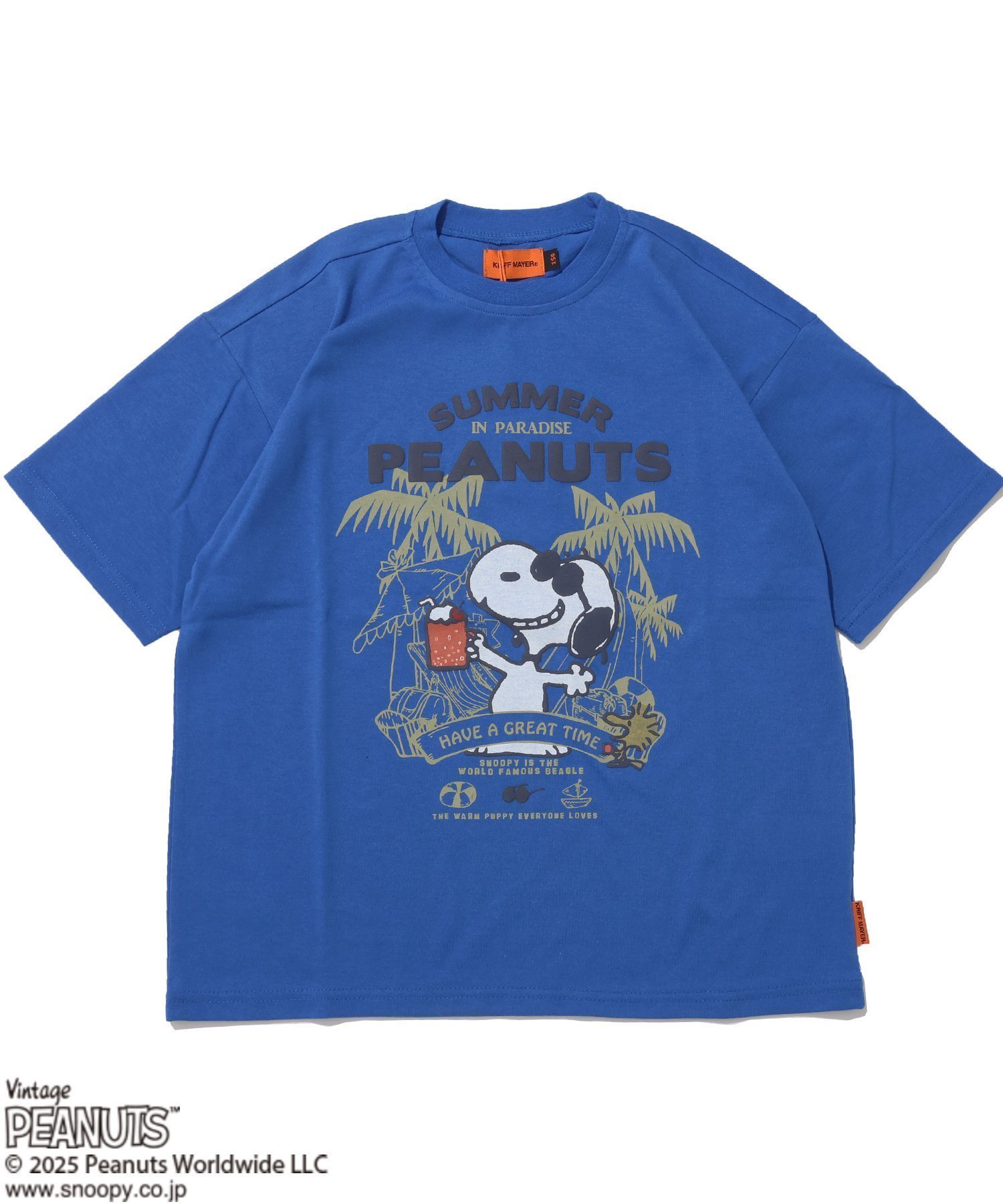 【クリフメイヤー キッズ/KRIFF MAYER / KIDS】のスヌーピープリントT(クリームソーダ) インテリア・キッズ・メンズ・レディースファッション・服の通販 founy(ファニー) 　ファッション　Fashion　キッズファッション　KIDS Children’s Clothing　キャラクター　Character　ショート　Short　スリーブ　Sleeve　プリント　Print　リゾート　Resort　夏　Summer　BLUE|ID: prp329100004563390 ipo3291000000032655911