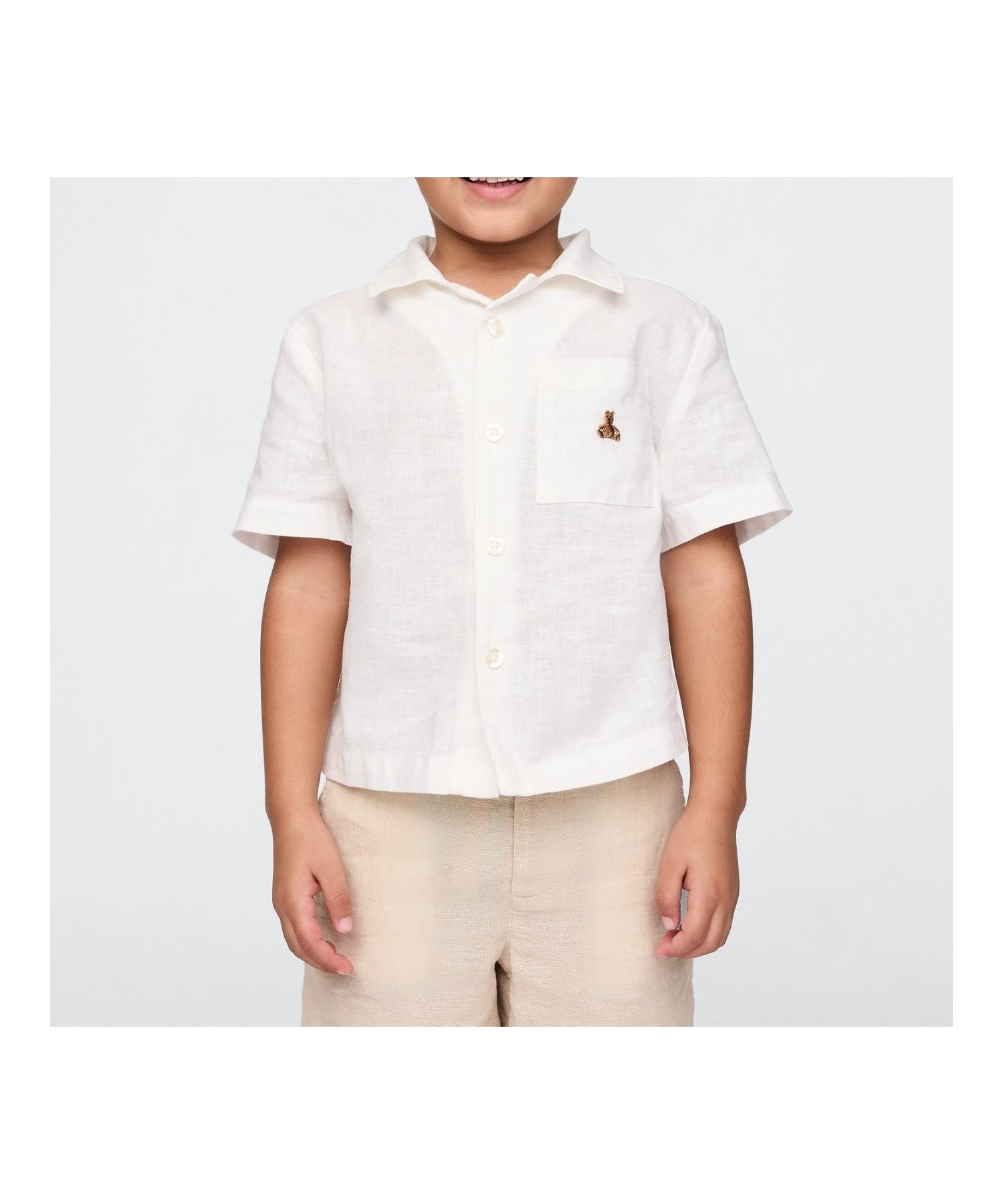 【ギャップ/GAP / KIDS】のコットンリネン カバナシャツ (幼児・ベビー) インテリア・キッズ・メンズ・レディースファッション・服の通販 founy(ファニー) 　ファッション　Fashion　キッズファッション　KIDS Children’s Clothing　ストレート　Straight　パッチ　Patch　フィット　Fit　フロント　Front　ベビー　Baby　ポケット　Pocket　半袖　Short Sleeve　リネン　Linen　リラックス　Relax　WHITE_UK|ID: prp329100004563391 ipo3291000000032672142