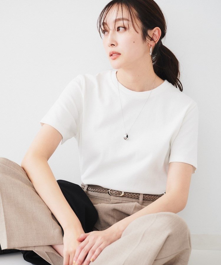 【アンタイトル/UNTITLED】のラフコットンTシャツ インテリア・キッズ・メンズ・レディースファッション・服の通販 founy(ファニー) 　ファッション　Fashion　レディースファッション　WOMEN　トップス・カットソー　Tops/Tshirt　シャツ/ブラウス　Shirts/Blouses　ロング / Tシャツ　T-Shirts　インナー　Inner　コンパクト　Compact　シンプル　Simple　ベーシック　Basic　オフホワイト|ID: prp329100004563392 ipo3291000000032269937