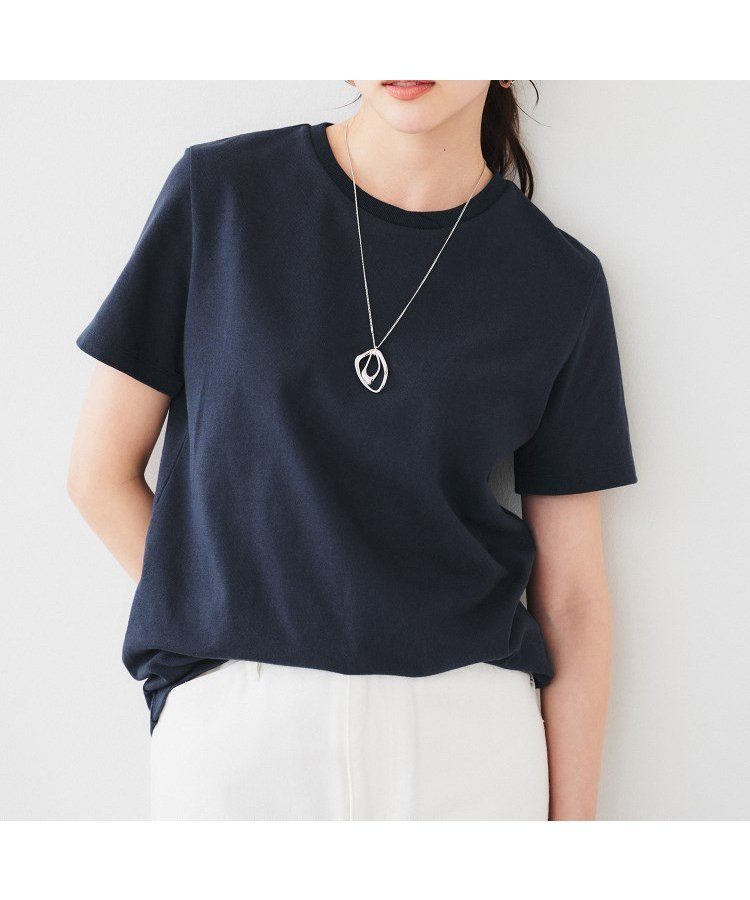 【アンタイトル/UNTITLED】のラフコットンTシャツ インテリア・キッズ・メンズ・レディースファッション・服の通販 founy(ファニー) 　ファッション　Fashion　レディースファッション　WOMEN　トップス・カットソー　Tops/Tshirt　シャツ/ブラウス　Shirts/Blouses　ロング / Tシャツ　T-Shirts　インナー　Inner　コンパクト　Compact　シンプル　Simple　ベーシック　Basic　ネイビー|ID: prp329100004563392 ipo3291000000032269939
