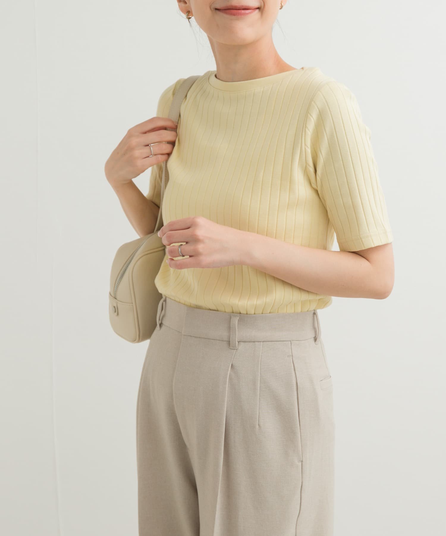【アーバンリサーチ ドアーズ/URBAN RESEARCH DOORS】の針抜き半袖カットソー インテリア・キッズ・メンズ・レディースファッション・服の通販 founy(ファニー) 　ファッション　Fashion　レディースファッション　WOMEN　トップス・カットソー　Tops/Tshirt　カットソー　Cut and Sewn　2025年　2025　2025春夏・S/S　Ss,Spring/Summer,2025　カットソー　Cut And Sew　コンパクト　Compact　ストレッチ　Stretch　フィット　Fit　ベーシック　Basic　エレガント 上品　Elegant　半袖　Short Sleeve　夏　Summer　定番　Standard　S/S・春夏　Ss・Spring/Summer　YELLOW|ID: prp329100004563420 ipo3291000000032491971
