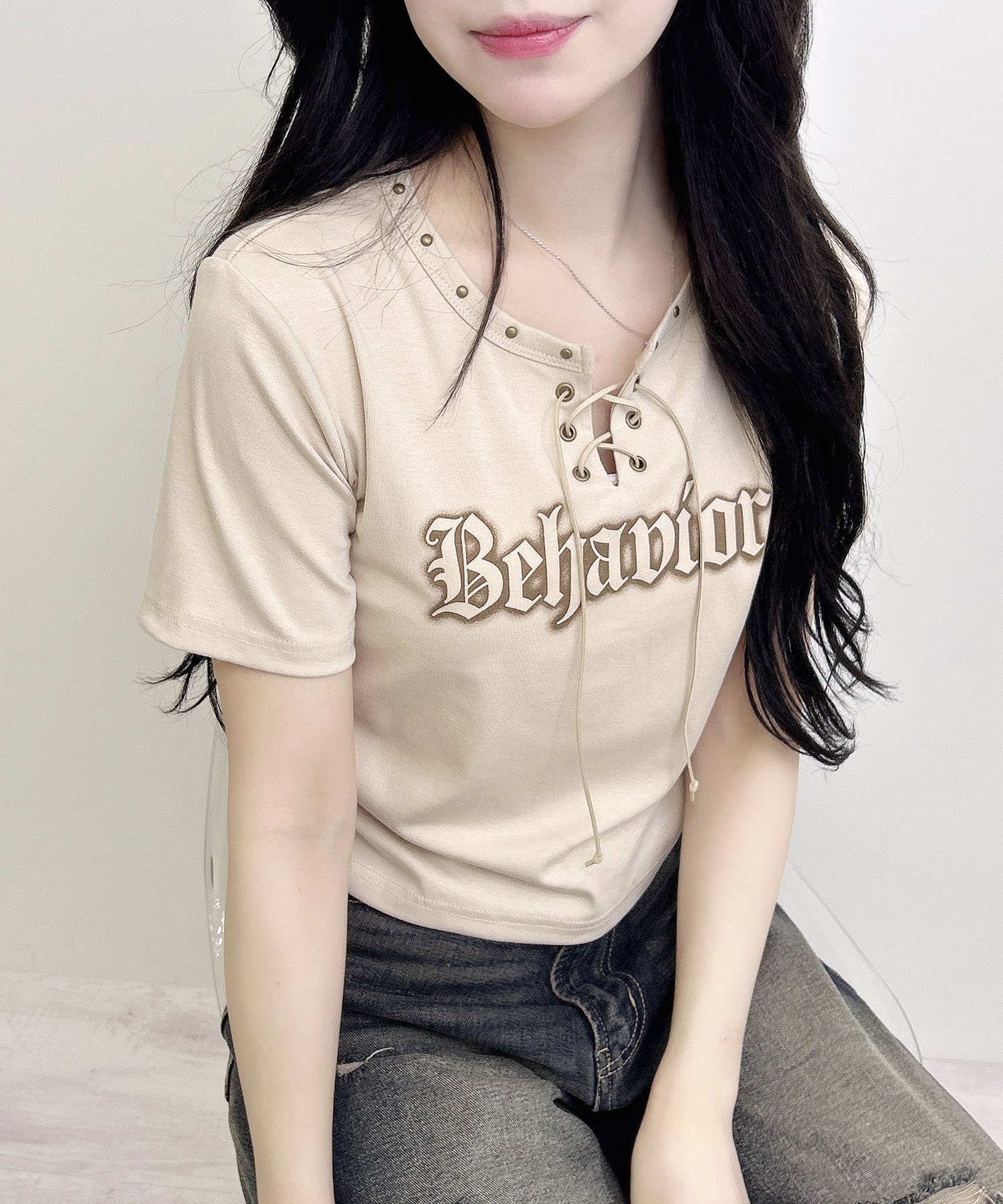 【イング/INGNI】のレースUPロゴTシャツ インテリア・キッズ・メンズ・レディースファッション・服の通販 founy(ファニー) 　ファッション　Fashion　レディースファッション　WOMEN　トップス・カットソー　Tops/Tshirt　シャツ/ブラウス　Shirts/Blouses　ロング / Tシャツ　T-Shirts　おすすめ　Recommend　なめらか　Smooth　インナー　Inner　ギャザー　Gather　スタッズ　Studs　レース　Race　ヴィンテージ　Vintage　ベージュ|ID: prp329100004563421 ipo3291000000032270357