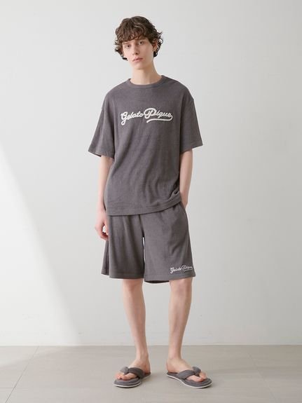 【ジェラートピケ オム/GELATO PIQUE HOMME / MEN】の【ONLINE限定】【HOMME】パイルロゴ刺繍Tシャツ ハーフパンツ インテリア・キッズ・メンズ・レディースファッション・服の通販 founy(ファニー) 　ファッション　Fashion　メンズファッション　Fashion for Men　ボトムス　Bottoms　ハーフパンツ・ショートパンツ　Shorts & Half Pants　おすすめ　Recommended / Our Picks　ギフト プレゼント　Gift / Present　セットアップ　Set-Up, Coordinated Outfit　ハーフ　Half, Half-Length　ボトム　Bottoms, Lower Wear　夏　Summer　DGRY[008]|ID: prp329100004563442 ipo3291000000032643783