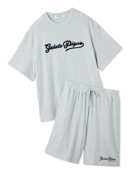 【ジェラートピケ オム/GELATO PIQUE HOMME / MEN】の【ONLINE限定】【HOMME】パイルロゴ刺繍Tシャツ ハーフパンツ インテリア・キッズ・メンズ・レディースファッション・服の通販 founy(ファニー) 　ファッション　Fashion　メンズファッション　Fashion for Men　ボトムス　Bottoms　ハーフパンツ・ショートパンツ　Shorts & Half Pants　おすすめ　Recommended / Our Picks　ギフト プレゼント　Gift / Present　セットアップ　Set-Up, Coordinated Outfit　ハーフ　Half, Half-Length　ボトム　Bottoms, Lower Wear　夏　Summer　BLU[086]|ID: prp329100004563442 ipo3291000000032643785